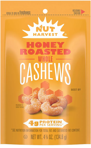 NUT HARVEST® Honey Roasted Whole Cashews