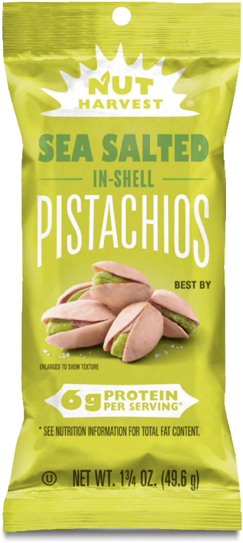 Bag of NUT HARVEST® Sea Salted In-Shell Pistachios