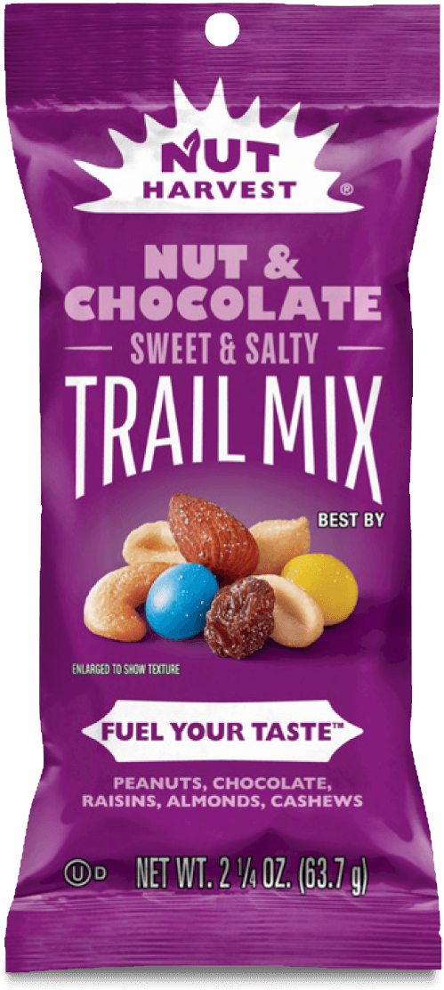 Bag of NUT HARVEST® Nut & Chocolate Sweet & Salty Trail Mix