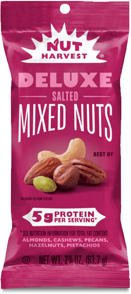 Bag of NUT HARVEST® Deluxe Salted Mixed Nuts