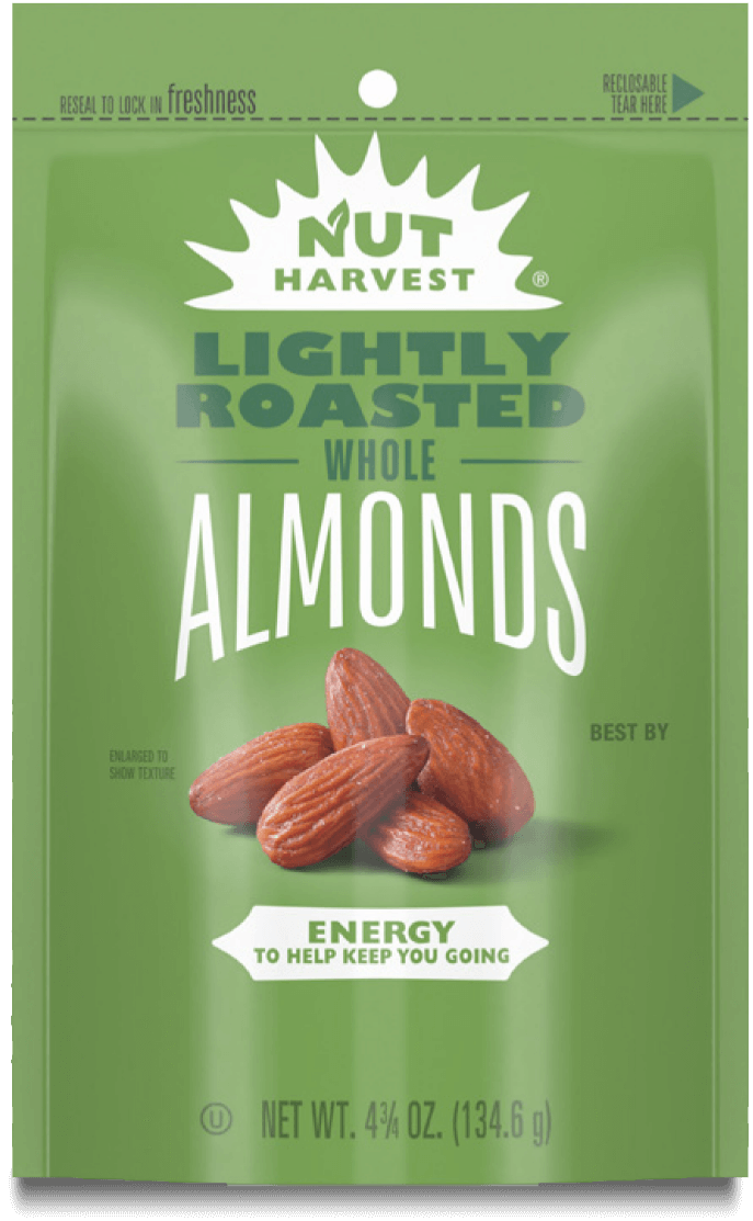 Bag of NUT HARVEST® Lightly Roasted Whole Almonds